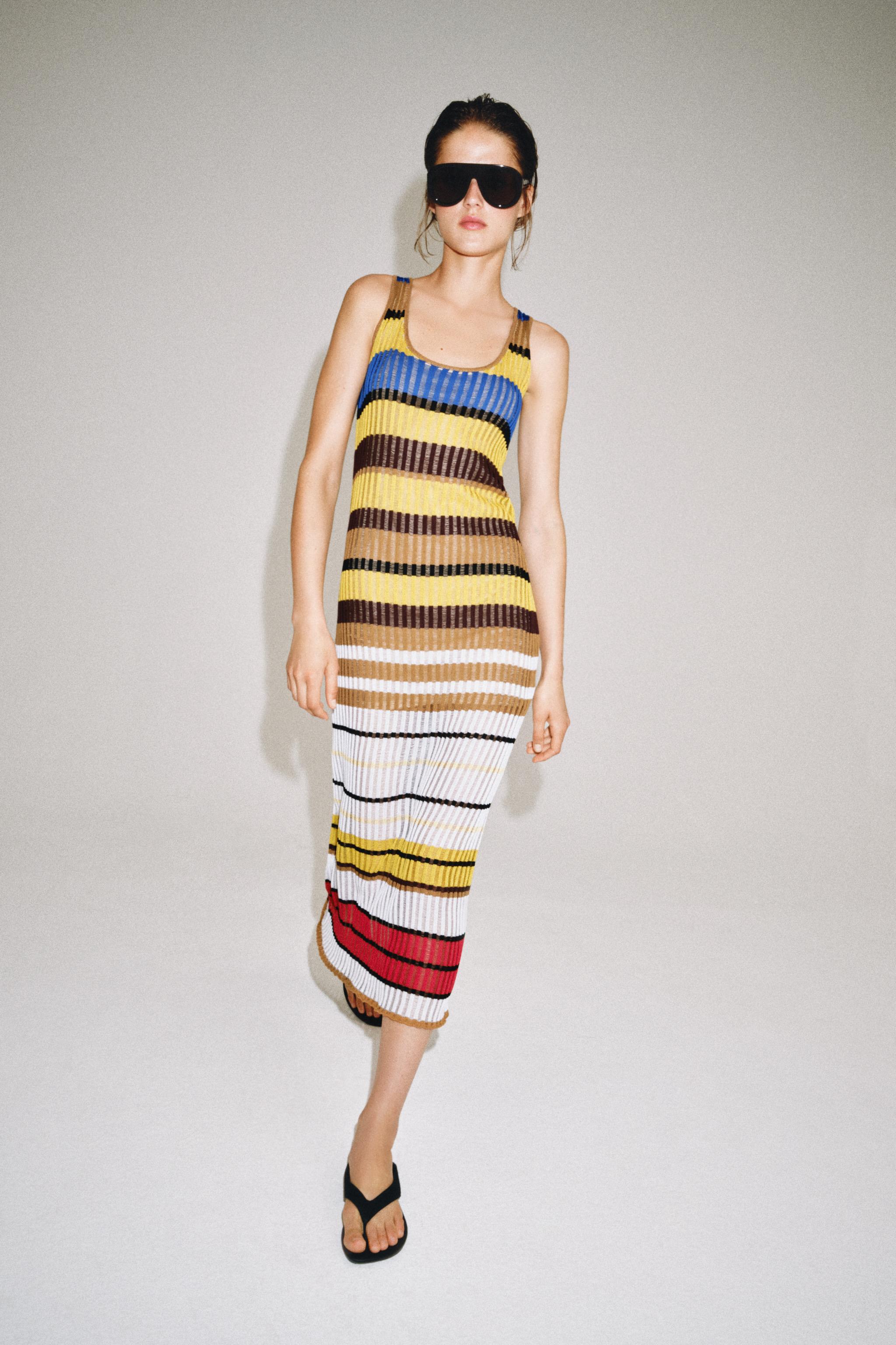 STRIPED LONG KNIT DRESS